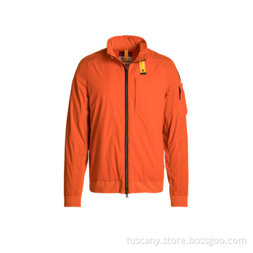 Orange Zip Type Bomber Quilted Jacket for Men